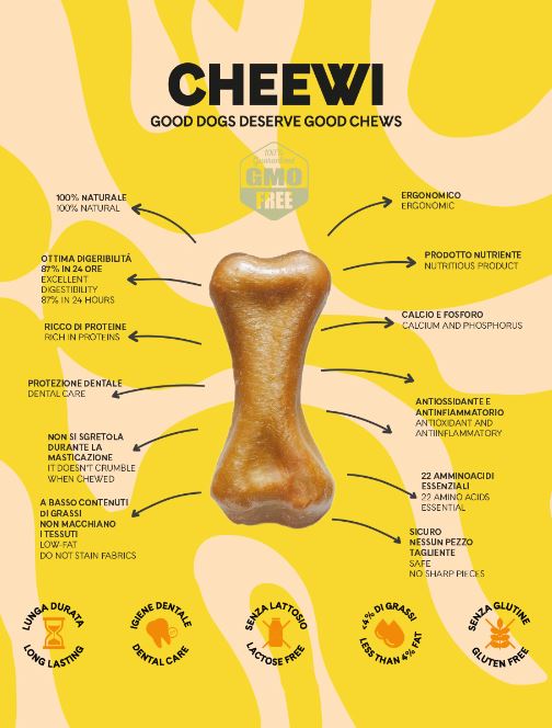 Cheewi Masticabile Edibile Formaggio Aroma Pollo M Cheewi Masticabile Edibile Formaggio Aroma Pollo M